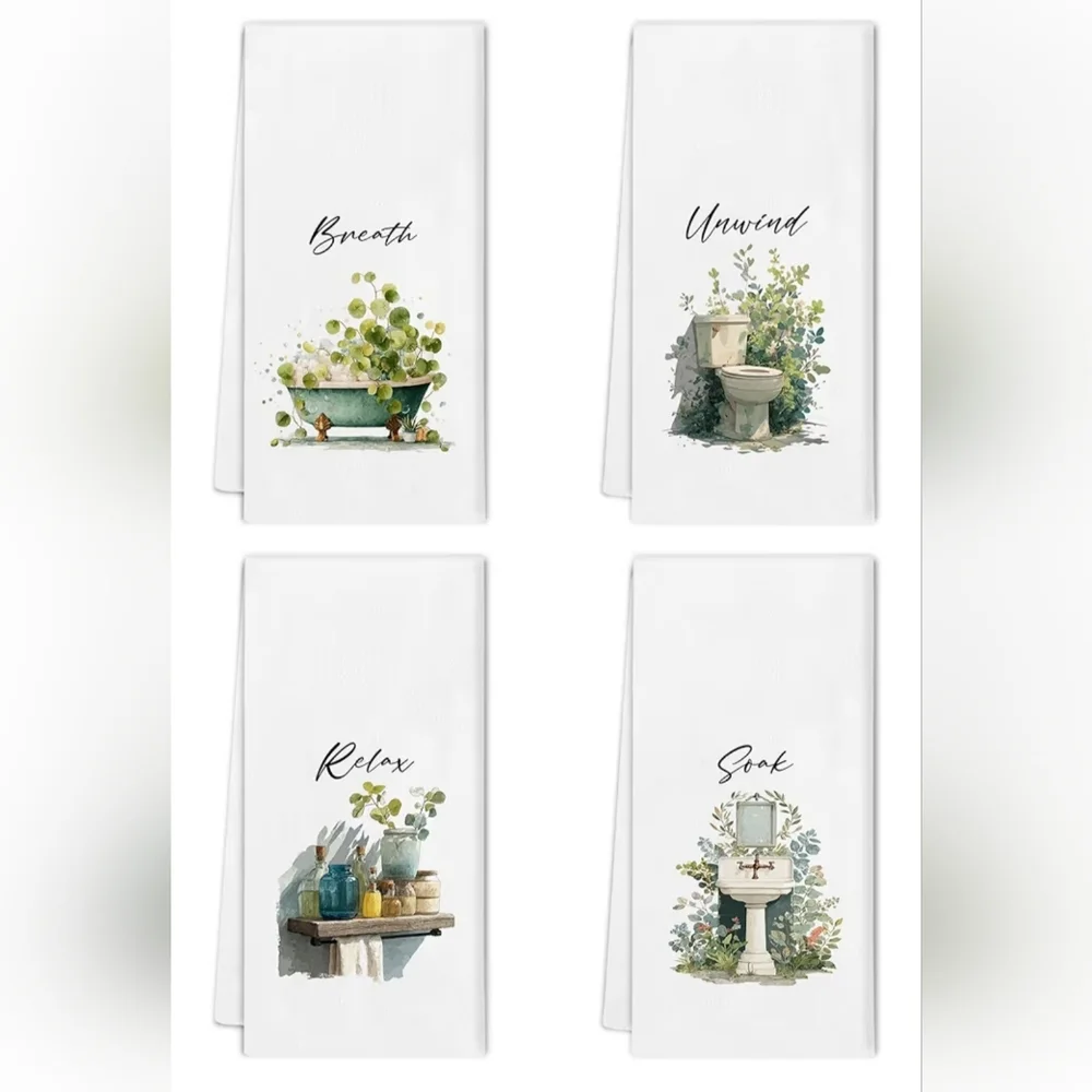 Inspirational Bathroom Towels Set‎ Dishcloth for Bath16x24 Inch, Set of 4